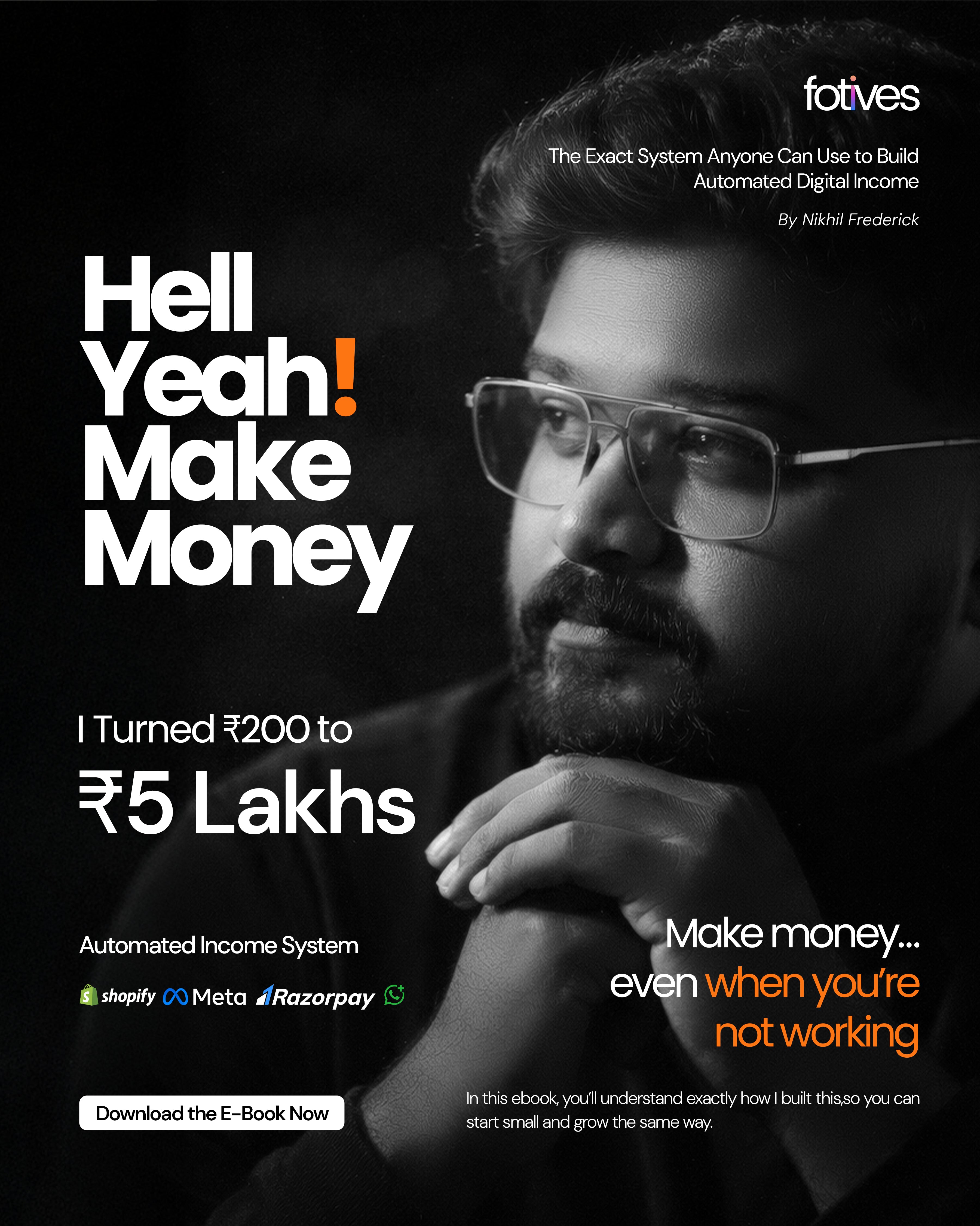 HELL YEAH MAKE MONEY (E-Book) - The ₹200 to ₹5 Lakhs Income System With Digital Products