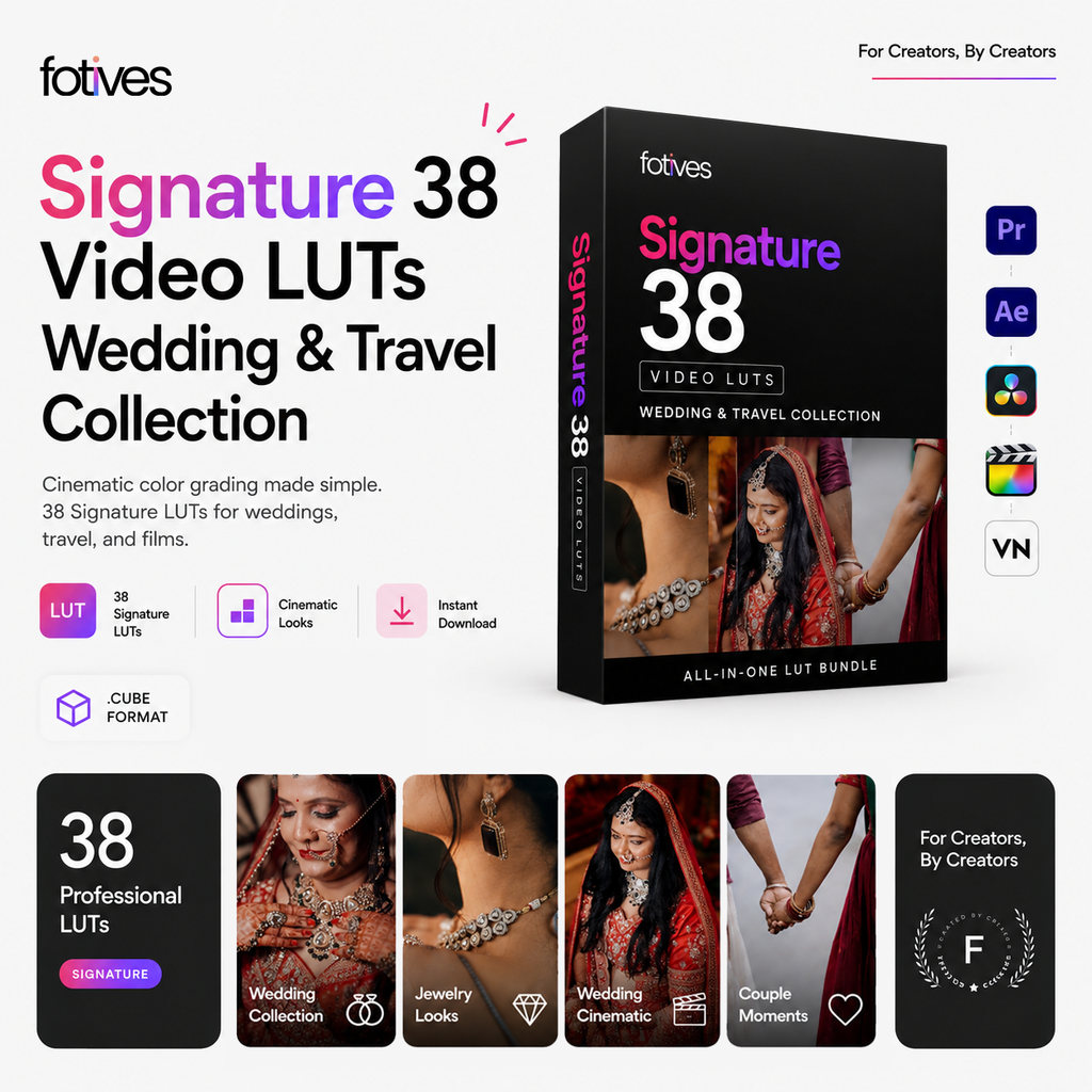 Full Creative Set (Signature LUTs, 2 Preset Packs, Skin Smooth, Insta Story PSD, Motion Blur)